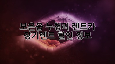 보은읍 누청리 렌트카 장기렌트 할인 정보!