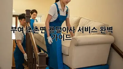 부여 초촌면 용달이사 서비스 완벽 가이드